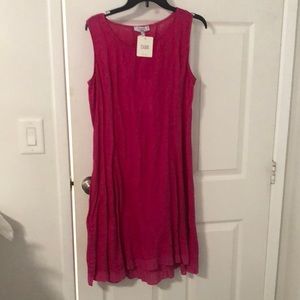 Hot pink sleeveless dress size large new with tag